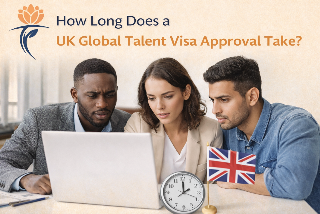 People looking at laptop for visa approval
