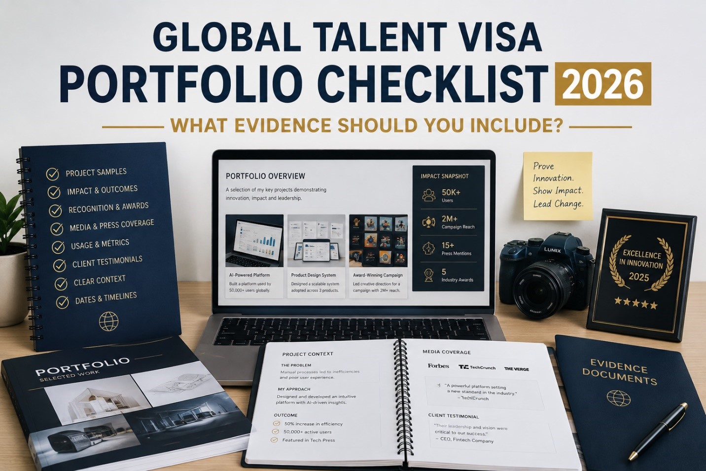 Global Talent Visa portfolio checklist